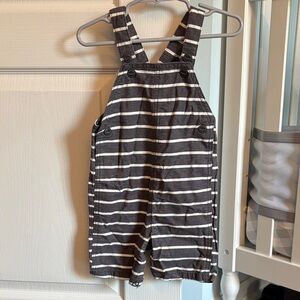 Carter's Charcoal and White Striped Overalls